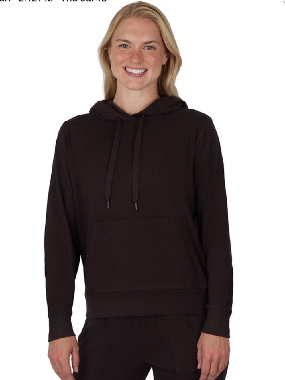 NWT Yogalicious Lux Fleece Hoodie - Chocolate Torte - Medium